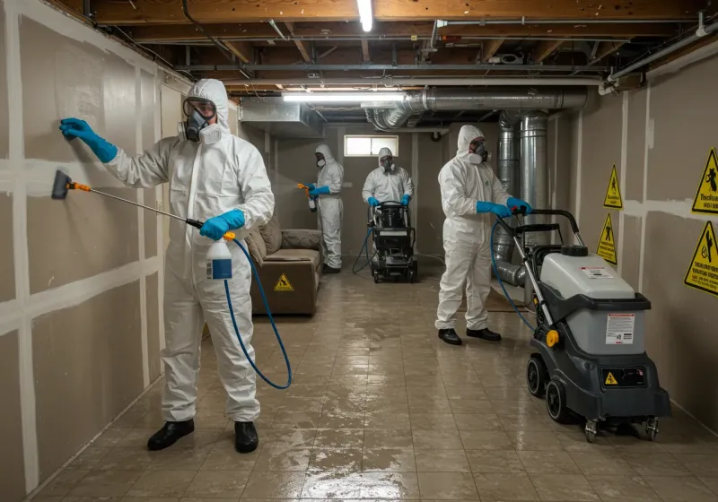 Basement Moisture Removal and Structural Drying process in Greenwood, IN